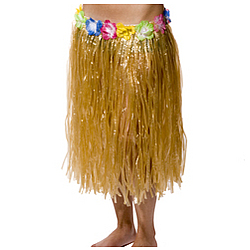 Plastic Flowered Hula Skirt