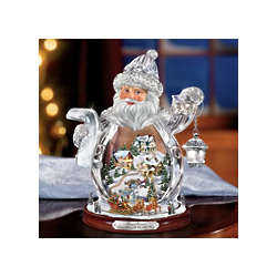 Thomas Kinkade Crystal Santa Claus with Holiday Scene