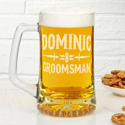 Raise Your Glass Personalized Groomsman Beer Mug