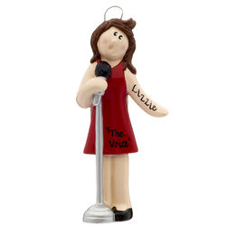 Personalized Female Singer Christmas Ornament