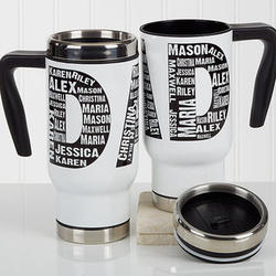 His Personalized Repeating Names Commuter Travel Mug