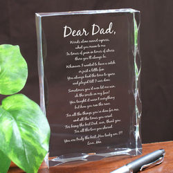 Dear Dad Personalized Engraved Poem Keepsake Plaque