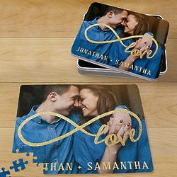 Personalized Infinity Photo Puzzle with Matching Tin
