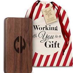 Working with You Is a Gift Wooden Power Bank Holiday Gift Set