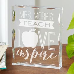 Personalized Teach, Love, Inspire Acrylic Block