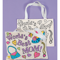 Canvas Color-Your-Own Mom Tote Bags