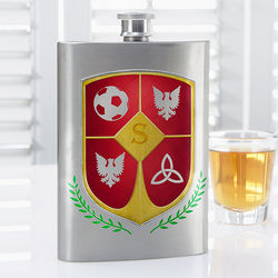 My Crest Personalized Initial Flask