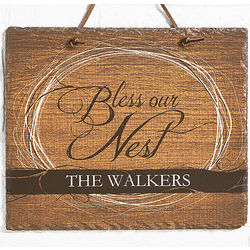 Bless Our Nest Personalized Slate Plaque