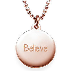 Believe Inspirational Rose-Gold Plated Necklace
