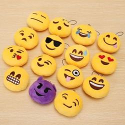 15 Emoji Expression Plush Keyrings