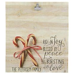 Personalized Rich in Joy Candy Canes Wood Pallet PIcture Display
