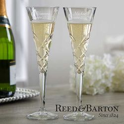 Personalized Reed & Barton Crystal Champagne Flutes