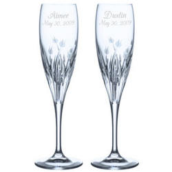 Personalized Italian Cut Crystal Toasting Flutes
