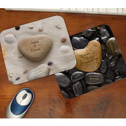 Personalized Heart Rock Mouse Pad