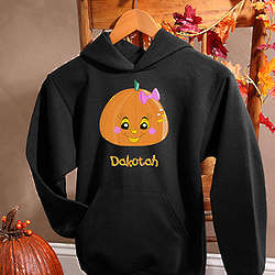 Personalized Girls Halloween Pumpkin Sweatshirt