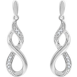 Diamond Infinity Earrings in Sterling Silver