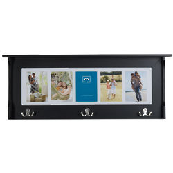 5 Opening Collage Picture Frame and Coat Hook Shelf