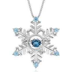 The Beat of Your Heart Swiss Blue Topaz Snowflake Pendant