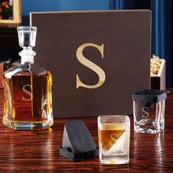Personalized Argos Liquor Decanter with Whiskey Wedge Glasses