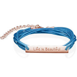 Life Is Beautiful Inspirational Rose Gold Bracelet