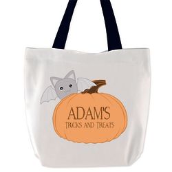 Personalized Tricks and Treats Halloween Tote Bag