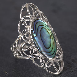 Ornate Abalone Ring