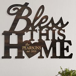 Personalized Bless This Home Heart Plaque