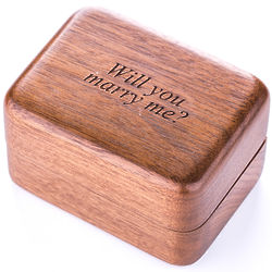 Engravable Walnut Wood Ring Box