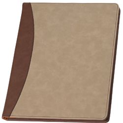 Personalized Padfolio in Brown & Tan Faux Leather