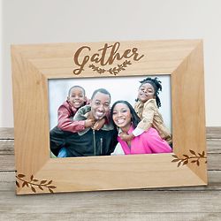 Engraved Gather Here 4x6 Wood Frame