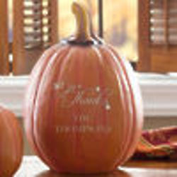 Personalized Give Thanks Pumpkin Decoration