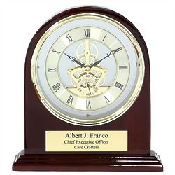 Admiral Piano Finish Personalized Arch Desk Clock