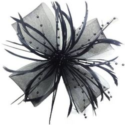 Chrysanthemum Style Flower Fascinator Feather Hair Clip