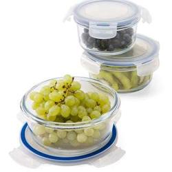 Set of 3 Round Glass Food Containers