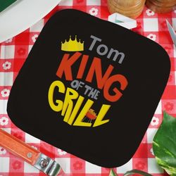 Personalized King of the Grill Hot Pad