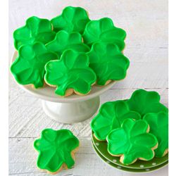 St. Patrick's Day Buttercream Frosted Shamrock Cut-Out Cookies