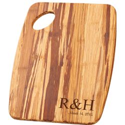 Personalized Initials and Date Tiger Wood Cutting Board