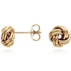 14k Yellow Gold Petite Love Knot Earrings