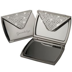 Women's Purse-Shaped Silver Compact Mirror