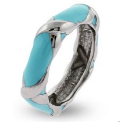 Turquoise Enamel Sterling Silver Ring