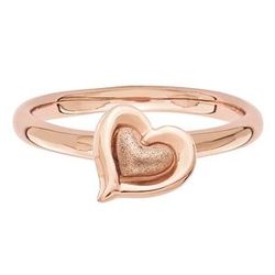 Heart Stack Ring in 14 Karat Gold Over Sterling Silver