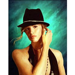 Jennifer Garner Oil Painting Giclee Art Print