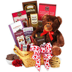 Teddy Bear & Chocolates Valentine's Day Gift Basket