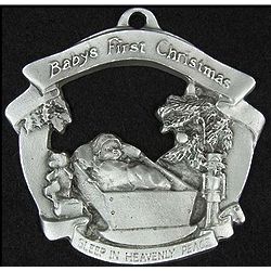 Baby's First Christmas Pewter Ornament