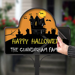 Personalized Halloween Haunted House Yard Stake Magnet