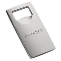 Sleek Silver Personalized Bottle Opener