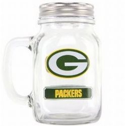 Green Bay Packers Mason Jar Glass with Lid