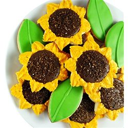 Sunflower and Leaf Cookies Gift Box