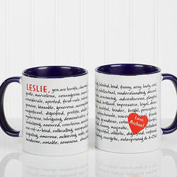 Reasons to Love You Personalized Coffee Mug with Blue Handle