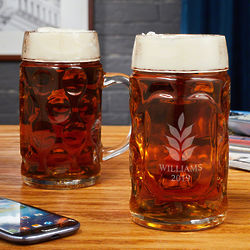 2 Personalized Naturally Brewed Beer Steins